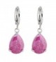 Exquisite Women Eardrop Ear Clips Bling Water Drop Shape Crystal Dangle Earring - Pink - C411SGMQON3