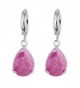 Exquisite Women Eardrop Ear Clips Bling Water Drop Shape Crystal Dangle Earring - Pink - C411SGMQON3