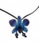 NOVICA Natural Orchid and Sodalite Long Lariat Necklace- 34.5"- 'Midnight Blue' with Leather Cord - CJ113LWX9FJ