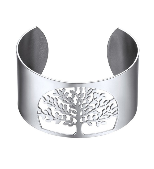 Big Bangle-Cuff Bracelet-Tree of Life- Family Tree Jewelry-Wide Bangles-Mens Womens Jewelry - CM187ILSHLT