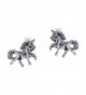 Petite Unicorn or Horse .925 Sterling Silver Stud Earrings - C411U8I4C3R