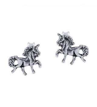 Petite Unicorn or Horse .925 Sterling Silver Stud Earrings - C411U8I4C3R