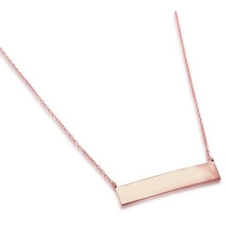 Sterling Silver Engraveable Bar Necklace Necklace 16-18" Long THREE COLORS - CO17Y4Y58HX