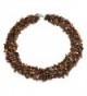 Bling Jewelry Multi Strands Simulated Tiger Eye Chips Chunky Silver Plated Necklace 18 Inches - CI11KXTLLVH