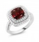 2.74 Ct Cushion Cut Red Garnet 925 Sterling Silver Engagement Ring (Available in size 5- 6- 7- 8- 9) - C8183KIC349