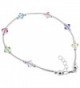 Gem Avenue Sterling Silver Swarovski Elements Multicolor Bicone Crystal Ankle Bracelet 9 to 10 inch Adjustable - C4111B4CWTN