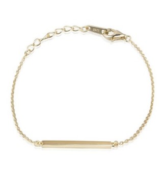 S.Leaf Bar Bracelet Minimalism Line Bracelet Sterling Silver Chain Simplify Stick Bracelet - 18K gold - CO182WU0TT3