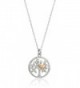 Hallmark Jewelry Sterling Silver Two-Tone Tree of Life Pendant Necklace- 18" - CV12MAIWV4V