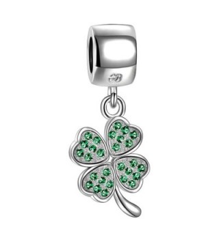 SOUFEEL Four Leaf Clover Charm Dangle 925 Sterling Silver Charms Pendant Fit European Bracelets - CL11MP86N6R