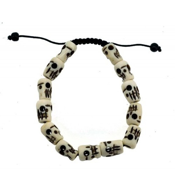 Tibetan Meditation Yak Bone Skull Bead Bracelet Buddhist Prayer Beads Wrist Mala - CQ11EPJ6KYJ