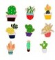 Women Children Cute Cactus Lotus Flower Grass Aloe Vera Potted Badge Corsage Collar Brooch Label Pin - 6 - CX17YOY57QI