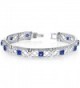 Created Sapphire Bracelet Sterling Silver Victorian Style - CJ111PM0QLH