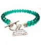 Just Breathe- You'll Never Live This Moment Again Crystal Toggle Bracelet in Emerald Green - C3128RP398V