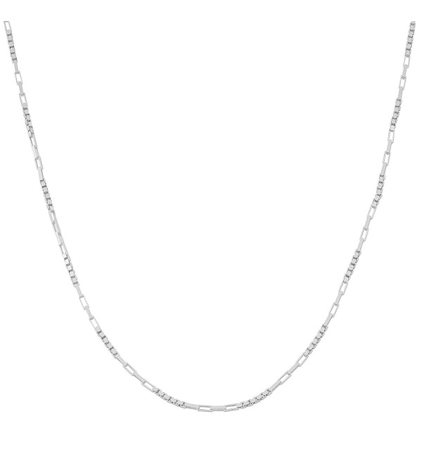 Sterling Silver High Polish 1mm Alternate Box Link Chain (16- 18- 20- 22- 24- 30- or 36 inch) - CQ11RTMSDX5