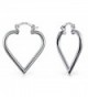 Bling Jewelry Open Top Heart .925 Silver Hoop Earrings - CF12974SWDD