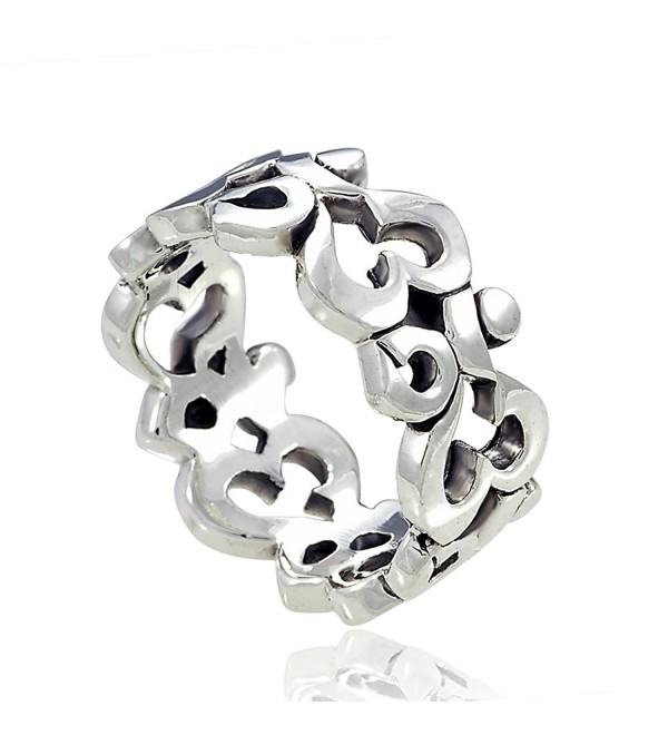 925 Sterling Silver Om Ohm Aum Symbol High Polished Finish Band Ring - CP119DD5YP3