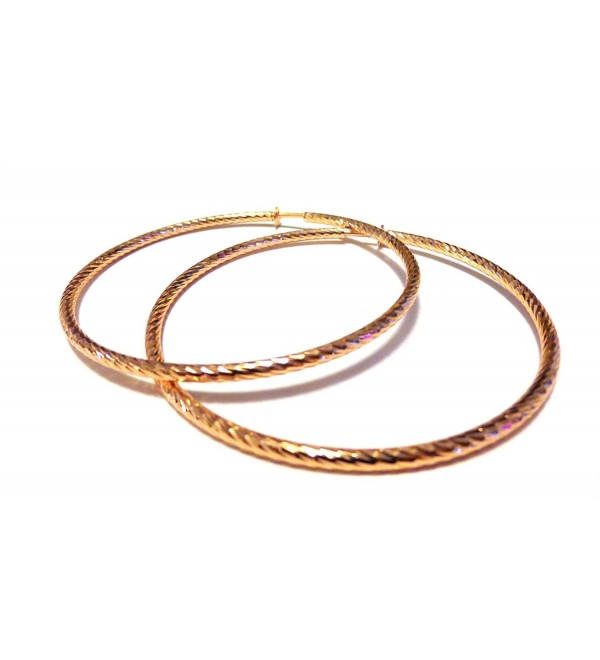 Clip on Earrings Hypoallergenic Hoop Earrings 2 Inch Rose Gold Plate Hoop Earrings - CZ12O0YLKCL