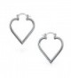 Bling Jewelry Heart Silver Earrings in Women's Hoop Earrings