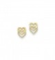 14K Yellow Gold Polished Double Heart Post Earrings (9MM Long x 6MM Wide) - CC11FS3MLJT