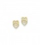 14K Yellow Gold Polished Double Heart Post Earrings (9MM Long x 6MM Wide) - CC11FS3MLJT