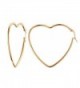 Mengpa Titanium Steel Women's Hoop Earrings In Gold Silver Black - Gold-Heart - CB186TY358Q