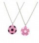 Lux Accessories Best Friends BFF Pink Soccer Ball Sports Charm Necklace( 2 Pc ) - CO12F780VGJ