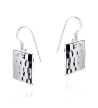 Hammered Texture Square Sterling Earrings