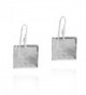 Hammered Texture Square Sterling Earrings in Women's Drop & Dangle Earrings