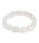 Bling Jewelry White Freshwater Cultured Pearl Bridal Stretch Bracelet - CD117K895GR