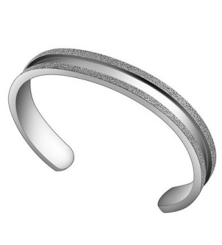 ZUOBAO Stainless Steel Elastic Hair tie Bracelet Brushed Edges for Women Girls - Silver - CX12HZX4VR9
