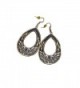 Fashion Vintage Rhinestone Crystal Pierced Drop Earrings. Stainless steel - Enamel Black - C818923M2SN