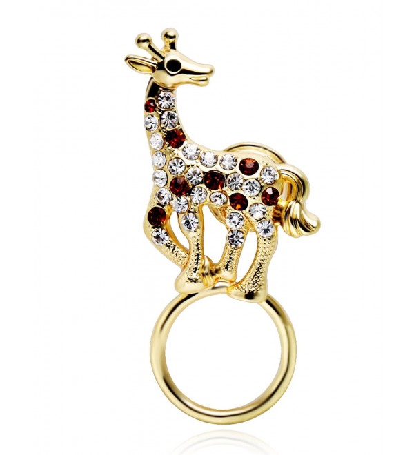 CHUANGYUN Mutil-Colored Rhinestone Giraffe Strong Magnetic Brooch Eyeglass Holder-Cute Animals - Godl - CN182I9KDGD