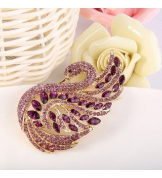 EVER FAITH Austrian Amethyst Gold Tone in Women's Brooches & Pins