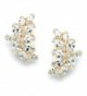 Mariell 14K Gold Plated CZ Clip Earrings with Marquis-Cut Clusters - Bridal- Wedding & Mother of Bride - C512JGUEQ51