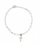 Sterling Silver Cross Charm Anklet Italy - CG12KF01NED