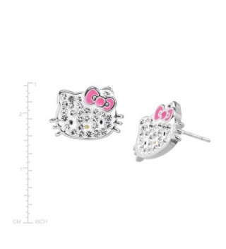 Hello Earrings Crystals Sterling Silver Plated in Women's Stud Earrings