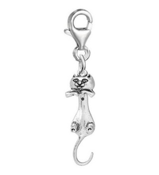 Cat Clip on Pendant Charm for Bracelet or Necklace - C1121D1CKC7