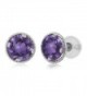 14K White Gold Round Purple Amethyst Gemstone Birthstone Stud Earrings (1.40 cttw- 6MM) - CW11MUYNTJZ