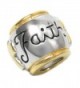 Sterling Silver Round Faith Hope Peace European-style Bead Charm - CH11568OF3B