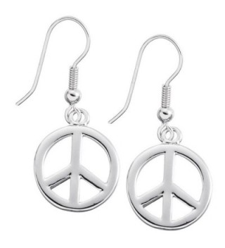 Large Peace Sign Dangle Earrings - CC11K0SMYT9