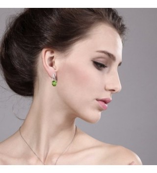 Sterling Peridot Gemstone Birthstone Earrings in Women's Drop & Dangle Earrings