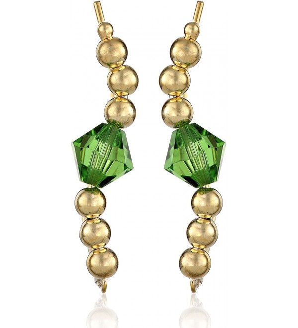 The Ear Pin Swarovski Elements Swarovski Crystal Center Beaded Clip-On Earrings - Emerald - CN11HSW3VVZ