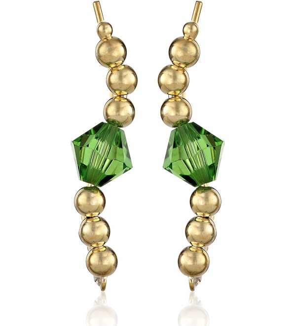 The Ear Pin Swarovski Elements Swarovski Crystal Center Beaded Clip-On Earrings - Emerald - CN11HSW3VVZ