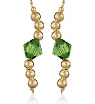 The Ear Pin Swarovski Elements Swarovski Crystal Center Beaded Clip-On Earrings - Emerald - CN11HSW3VVZ