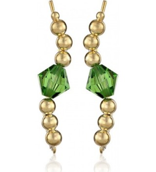 The Ear Pin Swarovski Elements Swarovski Crystal Center Beaded Clip-On Earrings - Emerald - CN11HSW3VVZ