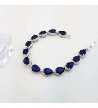 SELOVO Sapphire Teardrop Tennis Bracelet