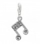Musical Note Charm for European Clip on Jewelry w/ Lobster Clasp - CG11EPJXCSL