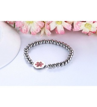 Engraving Stainless Steel Medical Bracelet in Women's ID Bracelets