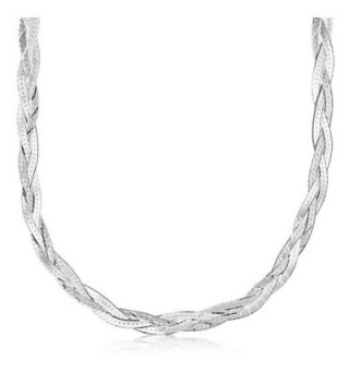 Amberta Sterling Silver Herringbone Necklace