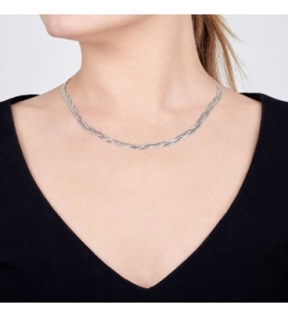 Amberta Sterling Silver Herringbone Necklace in Women's Chain Necklaces
